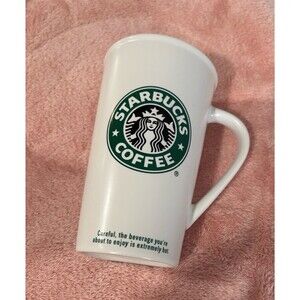Starbucks Coffee SUPER RARE Vintage circa 2006 Tall White Signature Coffee Cup